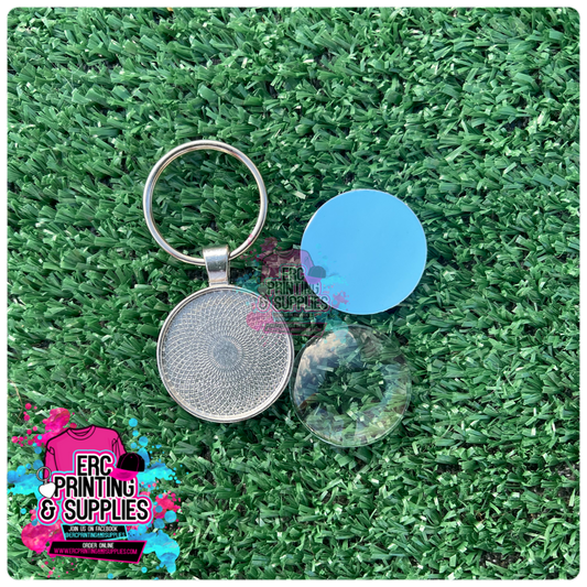 SUBLIMATION CIRCLE DOME KEYCHAIN