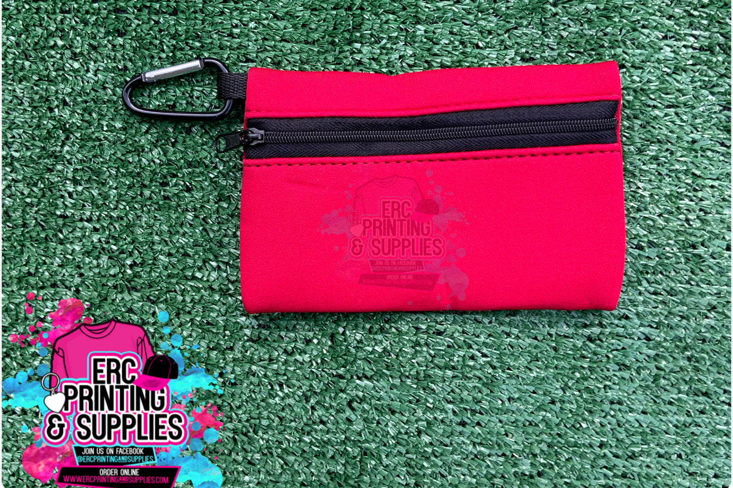 SMALL ZIPPERED RED POUCH